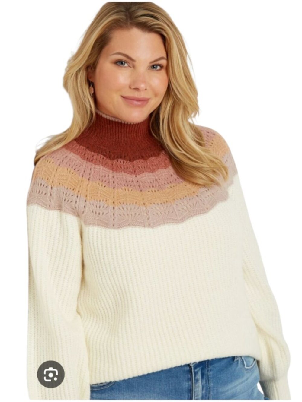 Maurices Plus Size Ombre Mock Neck Pullover Sweater